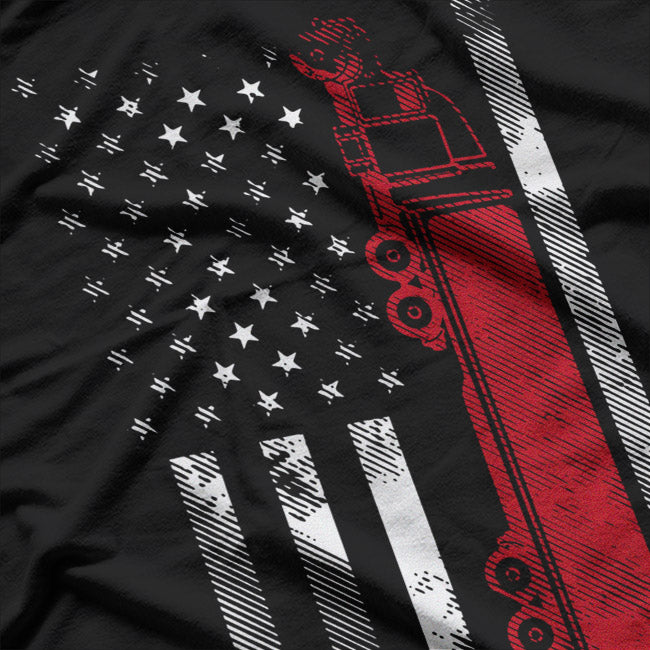 US American Flag Semi Truck Driver 18 Wheeler Trucker Gift T-Shirt