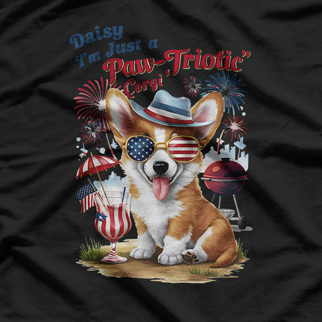 Patriotic Corgi 4th of July – Fun Independence Day Design T-Shirt