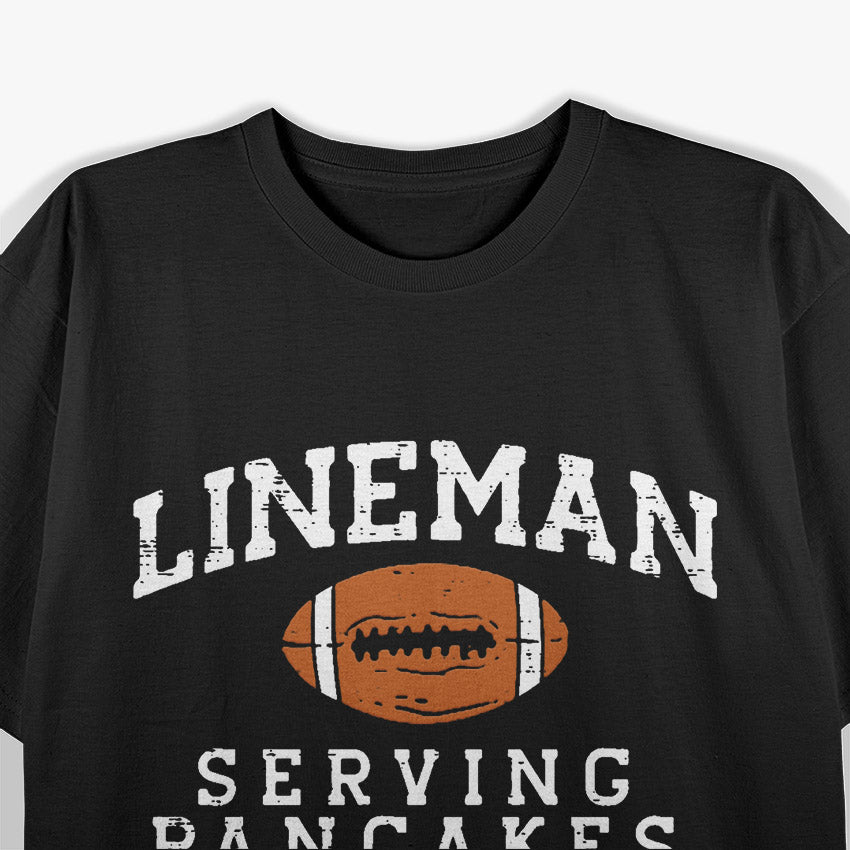 American Football Lineman Serving Pancakes Daily Funny T-Shirt
