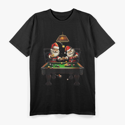 Santa Playing Billiards - Festive Holiday Fun T-Shirt