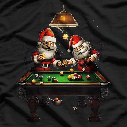 Santa Playing Billiards - Festive Holiday Fun T-Shirt