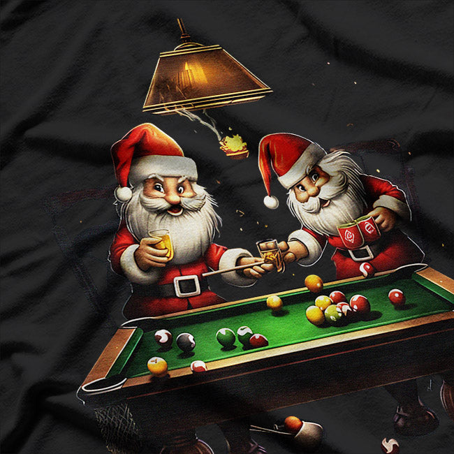 Santa Playing Billiards - Festive Holiday Fun T-Shirt