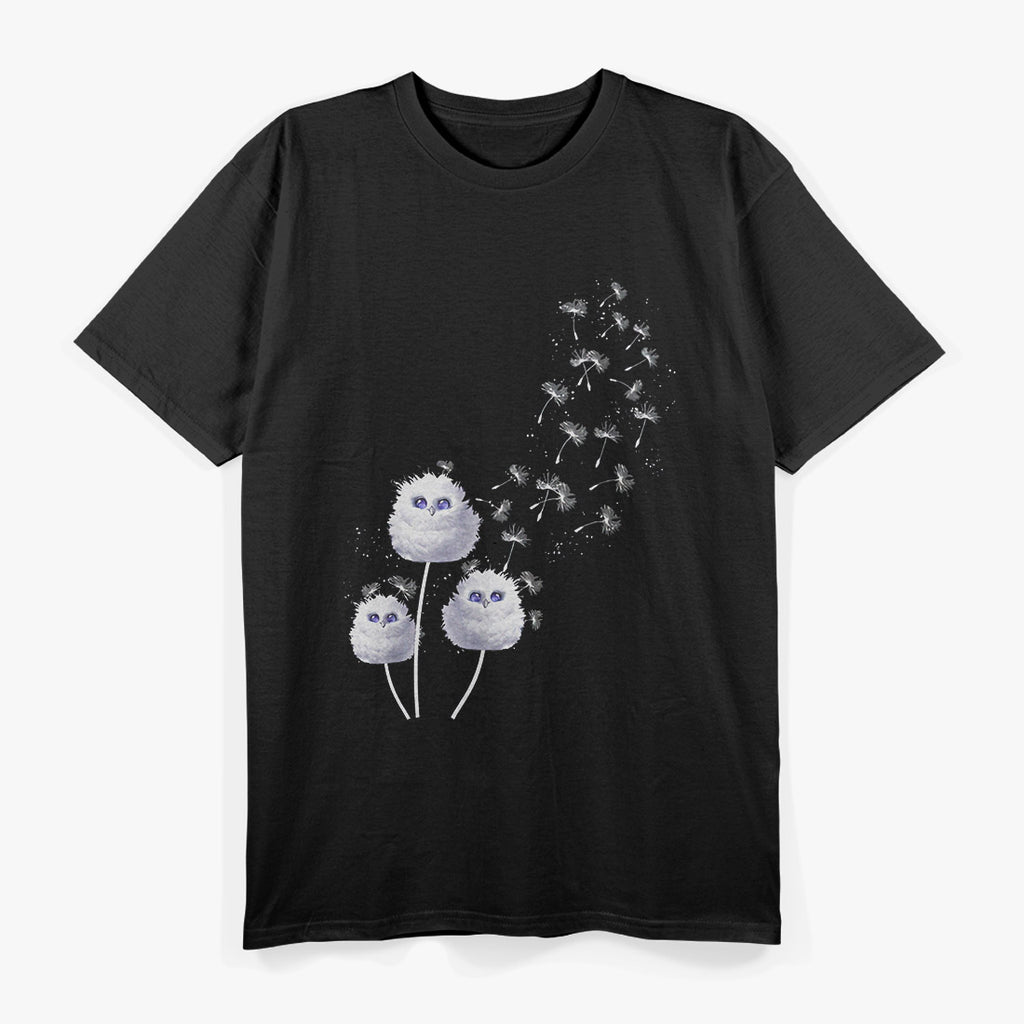Dandelion and Cute Bird: Whimsical Nature T-Shirt
