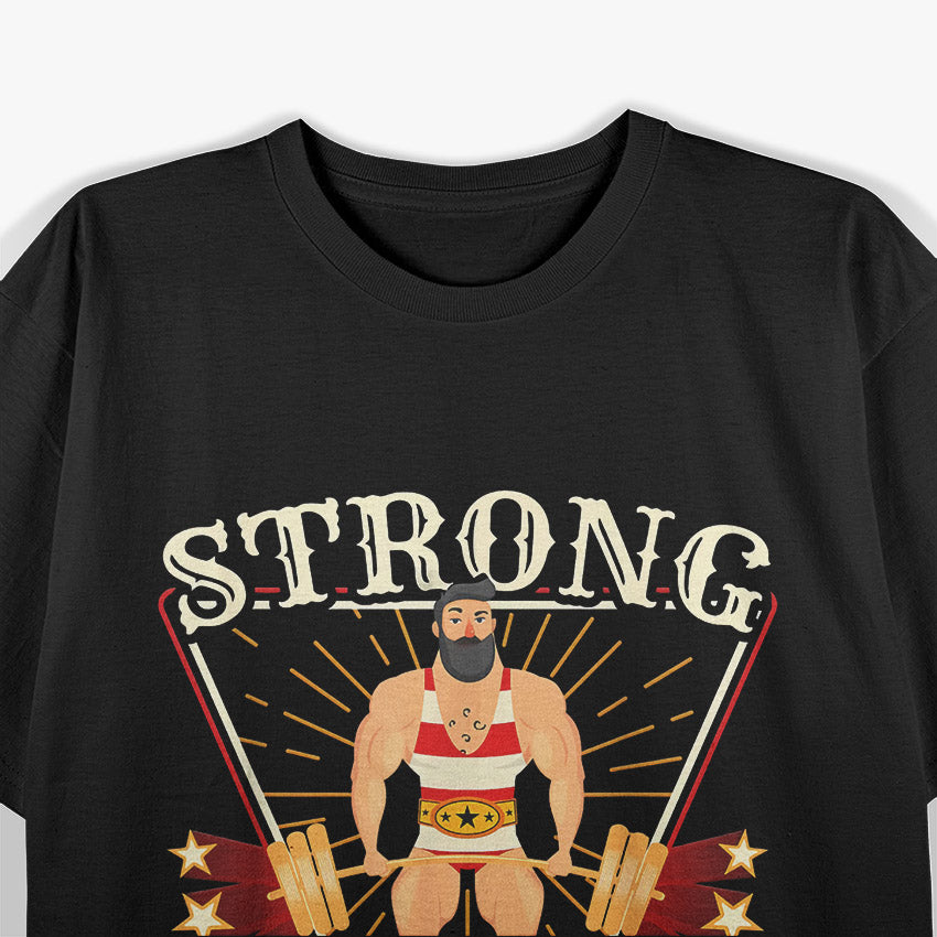 Deadlift Vintage Circus Strongman Gym Workout T-Shirt