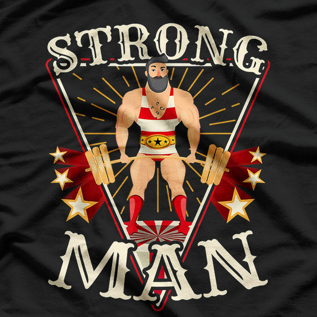 Deadlift Vintage Circus Strongman Gym Workout T-Shirt