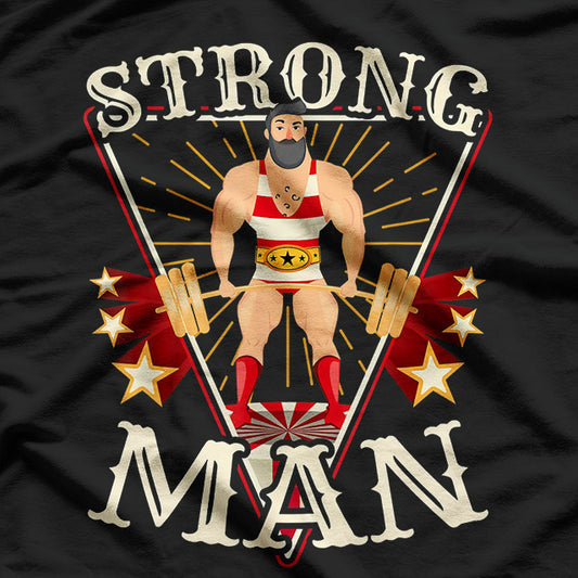 Deadlift Vintage Circus Strongman Gym Workout T-Shirt