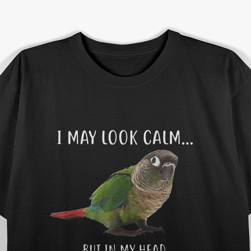 Calm Green Cheek Conure Parrot Lover T-Shirt