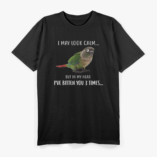 Calm Green Cheek Conure Parrot Lover T-Shirt