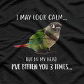Calm Green Cheek Conure Parrot Lover T-Shirt