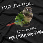 Calm Green Cheek Conure Parrot Lover T-Shirt