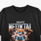 Heavy Metal Cat Drummer Meowtal Funny Music Lover T-Shirt