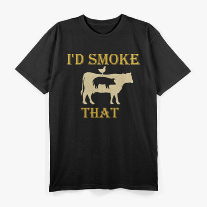 BBQ Lover Smoke That Cow Funny Grilling Graphic T-Shirt