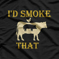 Funny BBQ Grill Shirt with Pig & Cow Design T-Shirt