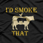 BBQ Lover Smoke That Cow Funny Grilling Graphic T-Shirt