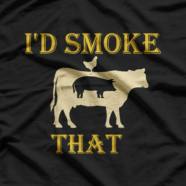 BBQ Lover Smoke That Cow Funny Grilling Graphic T-Shirt