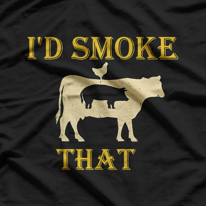 BBQ Lover Smoke That Cow Funny Grilling Graphic T-Shirt