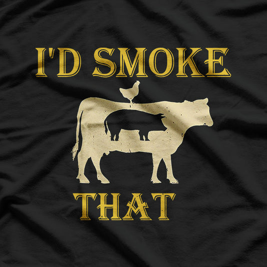 BBQ Lover Smoke That Cow Funny Grilling Graphic T-Shirt