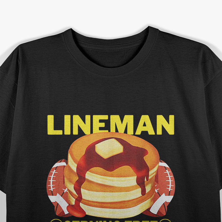 Lineman Serving Pancakes Football Humor T-Shirt