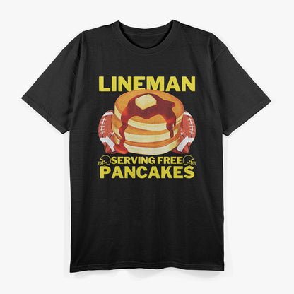 Lineman Serving Pancakes Football Humor T-Shirt