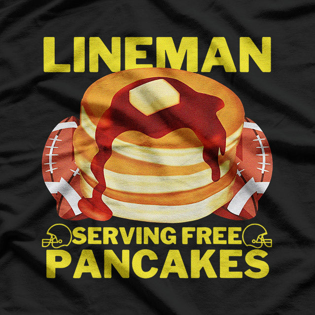 Lineman Serving Pancakes Football Humor T-Shirt