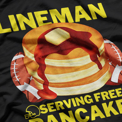 Lineman Serving Pancakes Football Humor T-Shirt