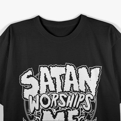 Satans Worships Me Evil Devil Satanics Baphomet Horns T-Shirt