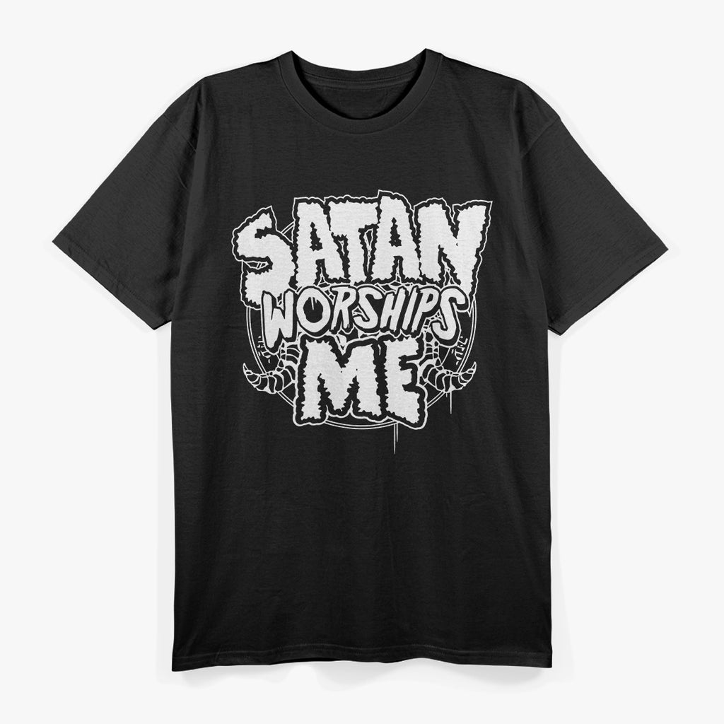 Satans Worships Me Evil Devil Satanics Baphomet Horns T-Shirt