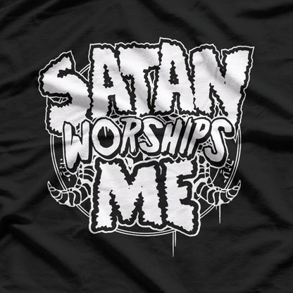 Satans Worships Me Evil Devil Satanics Baphomet Horns T-Shirt