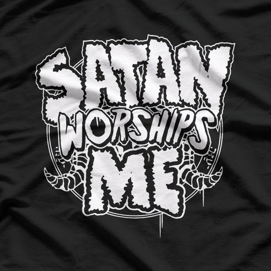 Satans Worships Me Evil Devil Satanics Baphomet Horns T-Shirt