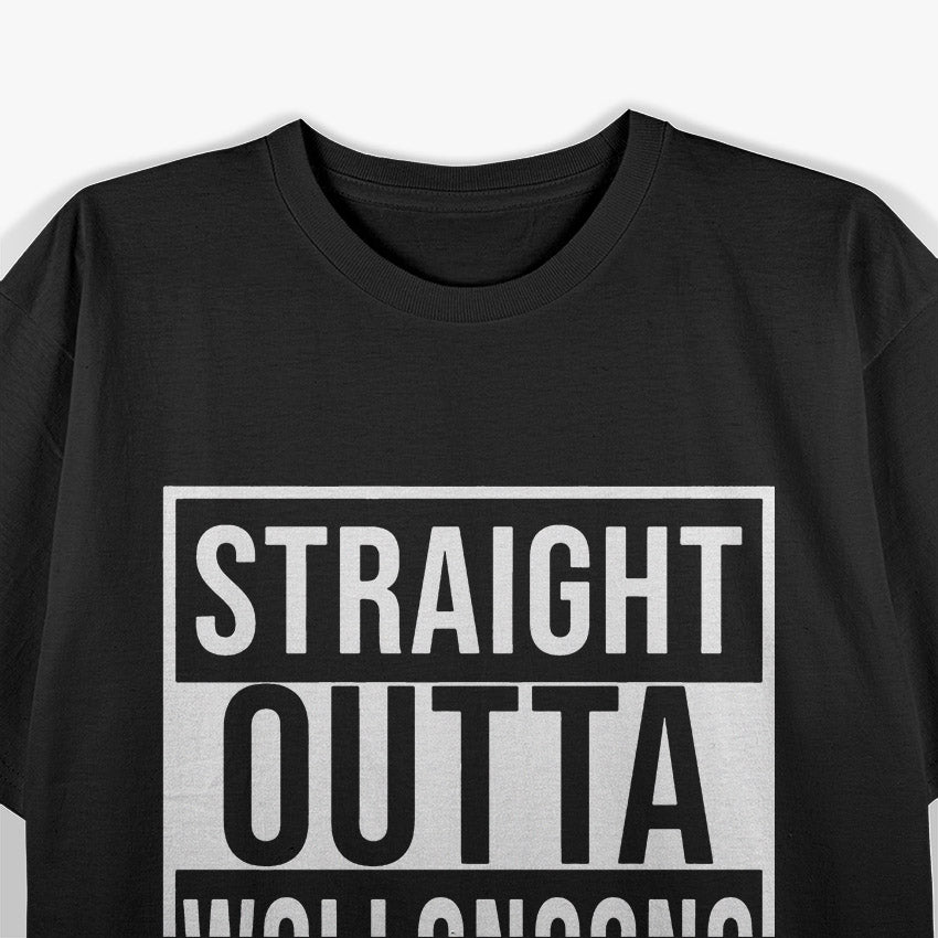 Straight Outta Wollongong Funny City Pride Graphic T-Shirt