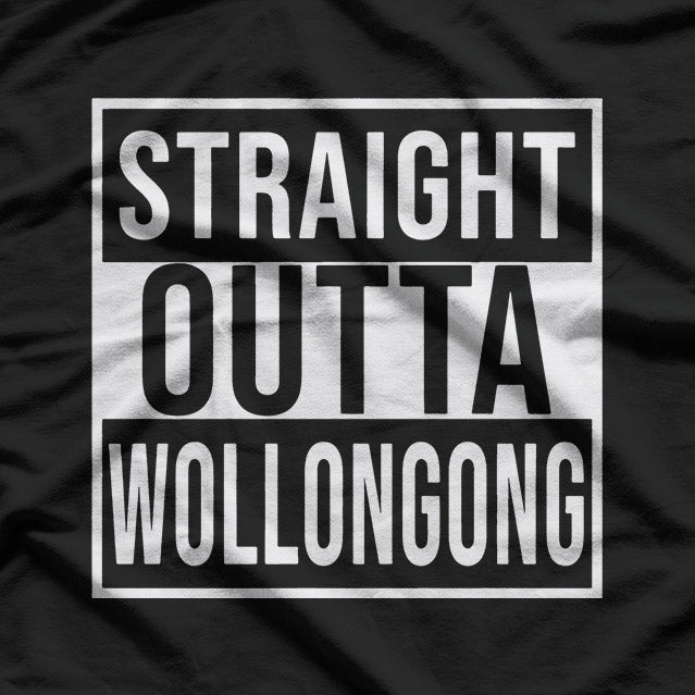 Straight Outta Wollongong Funny City Pride Graphic T-Shirt