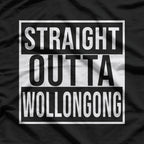 Straight Outta Wollongong Funny City Pride Graphic T-Shirt
