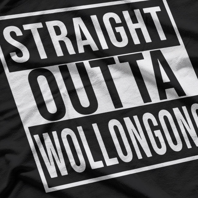 Straight Outta Wollongong Funny City Pride Graphic T-Shirt