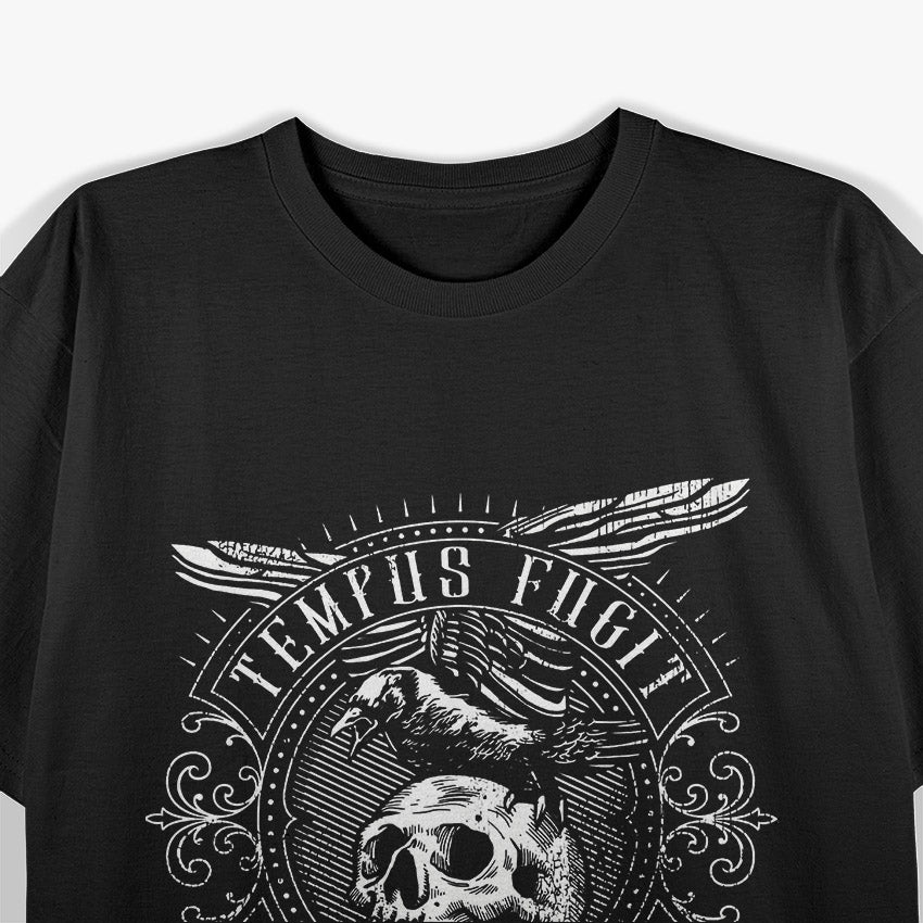 Tempus Fugit Memento Mori Latin Phrase Quote T-Shirt