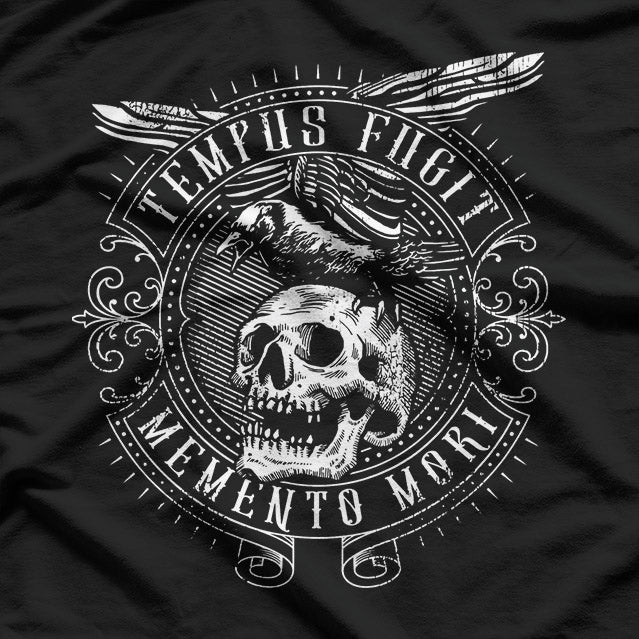 Tempus Fugit Memento Mori Latin Phrase Quote T-Shirt