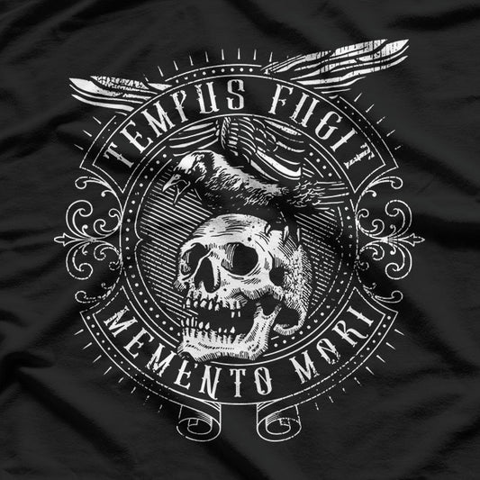 Tempus Fugit Memento Mori Latin Phrase Quote T-Shirt