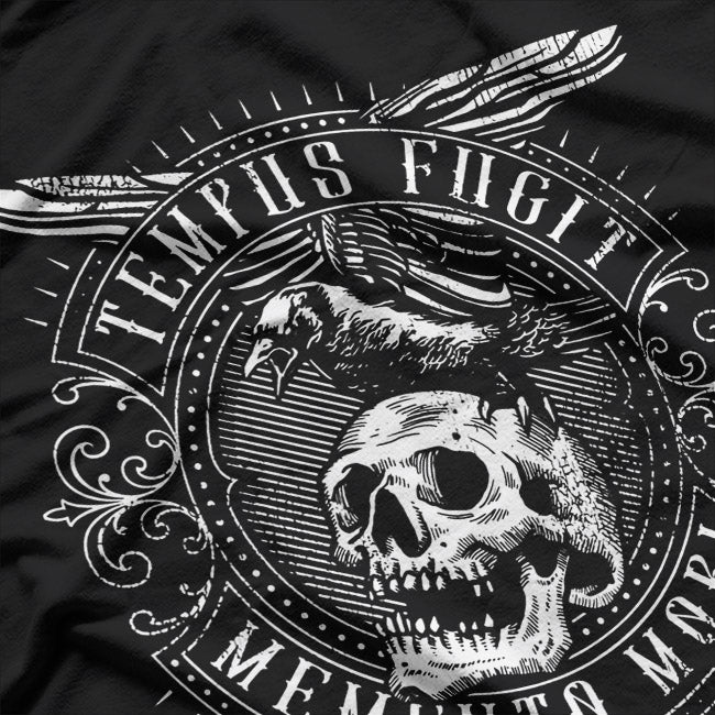 Tempus Fugit Memento Mori Latin Phrase Quote T-Shirt