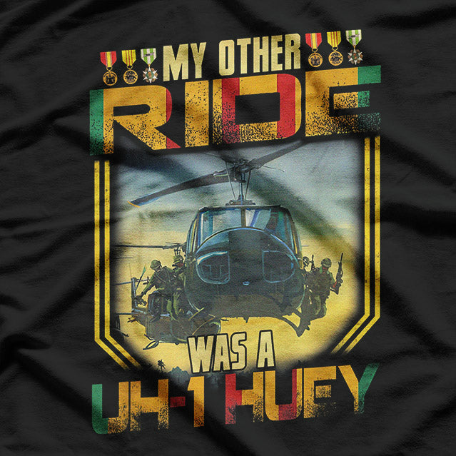 UH-1 Huey Helicopter Vietnam Veteran Military Gift T-Shirt