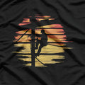 Vintage Electrician  Retro Lineman Power Pole Graphic  T-Shirt