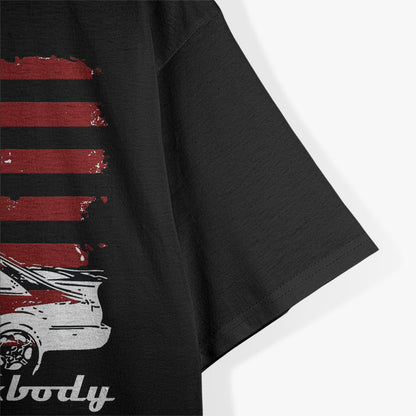 American Car Enthusiast Vintage Muscle Classic Auto Flag T-Shirt