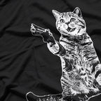 Funny Cat with Gun Sarcastic Humor T-Shirt