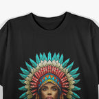 Native Woman Tribal Heritage Inspired Art Graphic T-Shirt