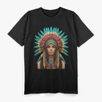 Native Woman Tribal Heritage Inspired Art Graphic T-Shirt