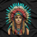Native Woman Tribal Heritage Inspired Art Graphic T-Shirt