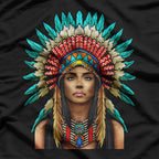 Native Woman Tribal Heritage Inspired Art Graphic T-Shirt