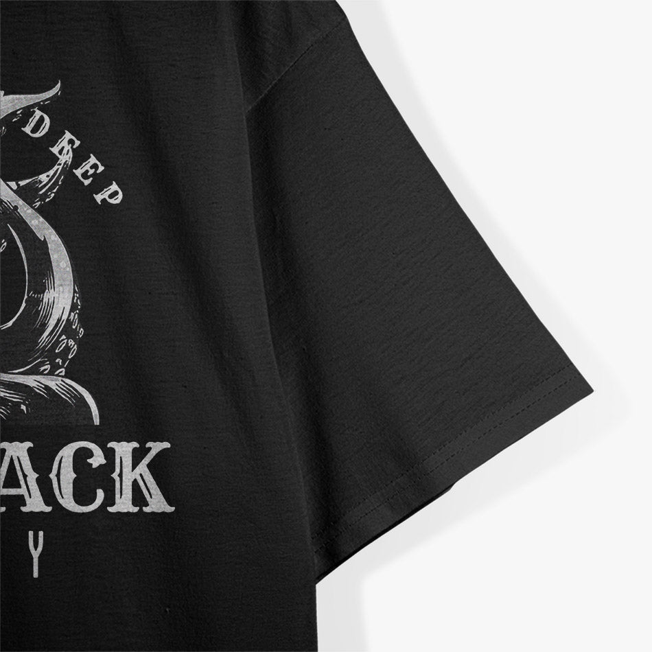 Shellback Deep Sea Serpent Navy Crossing the Line Graphic T-Shirt