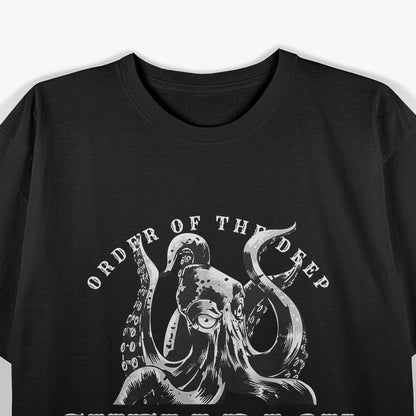 Shellback Deep Sea Serpent Navy Crossing the Line Graphic T-Shirt