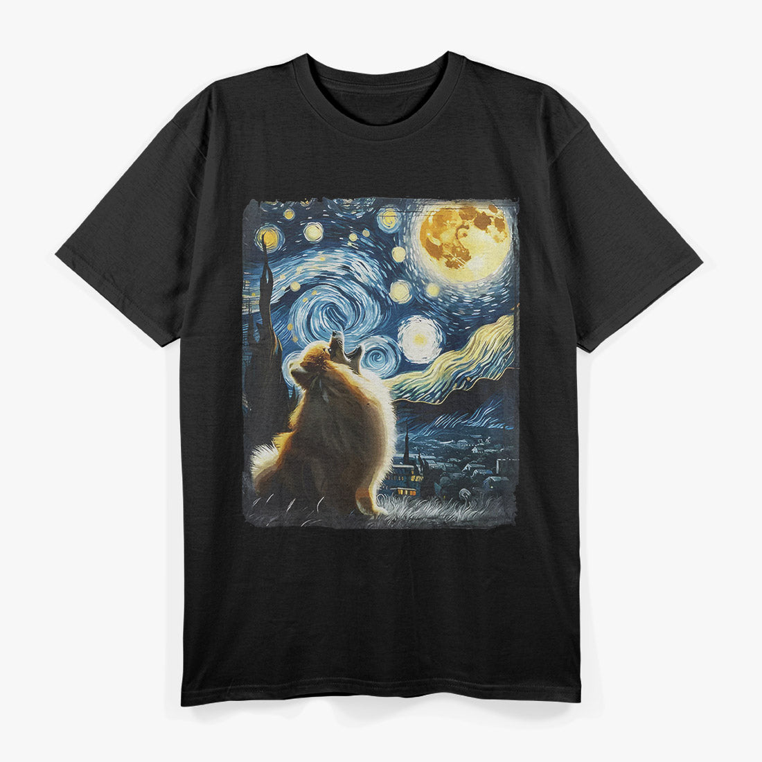 Fluffy Pomeranian Dog Wall Art Print T-Shirt
