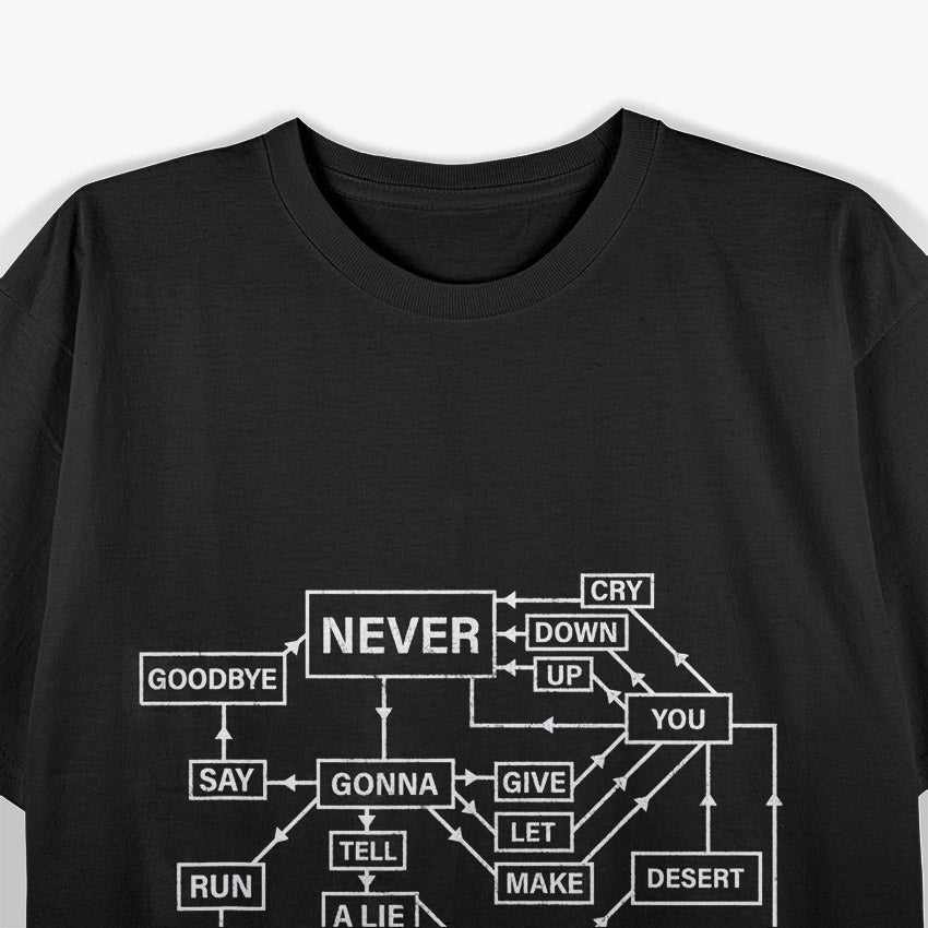 Rick Roll Flowchart Internet Meme Funny 80s Music Nerd T-Shirt