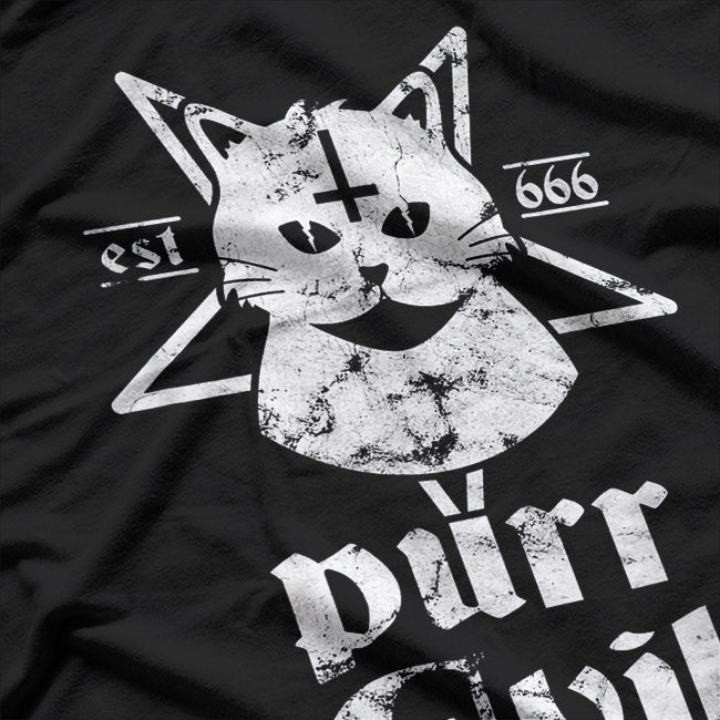 Satanic Cat Purr Evil Satan Pentagram For Atheist T-Shirt